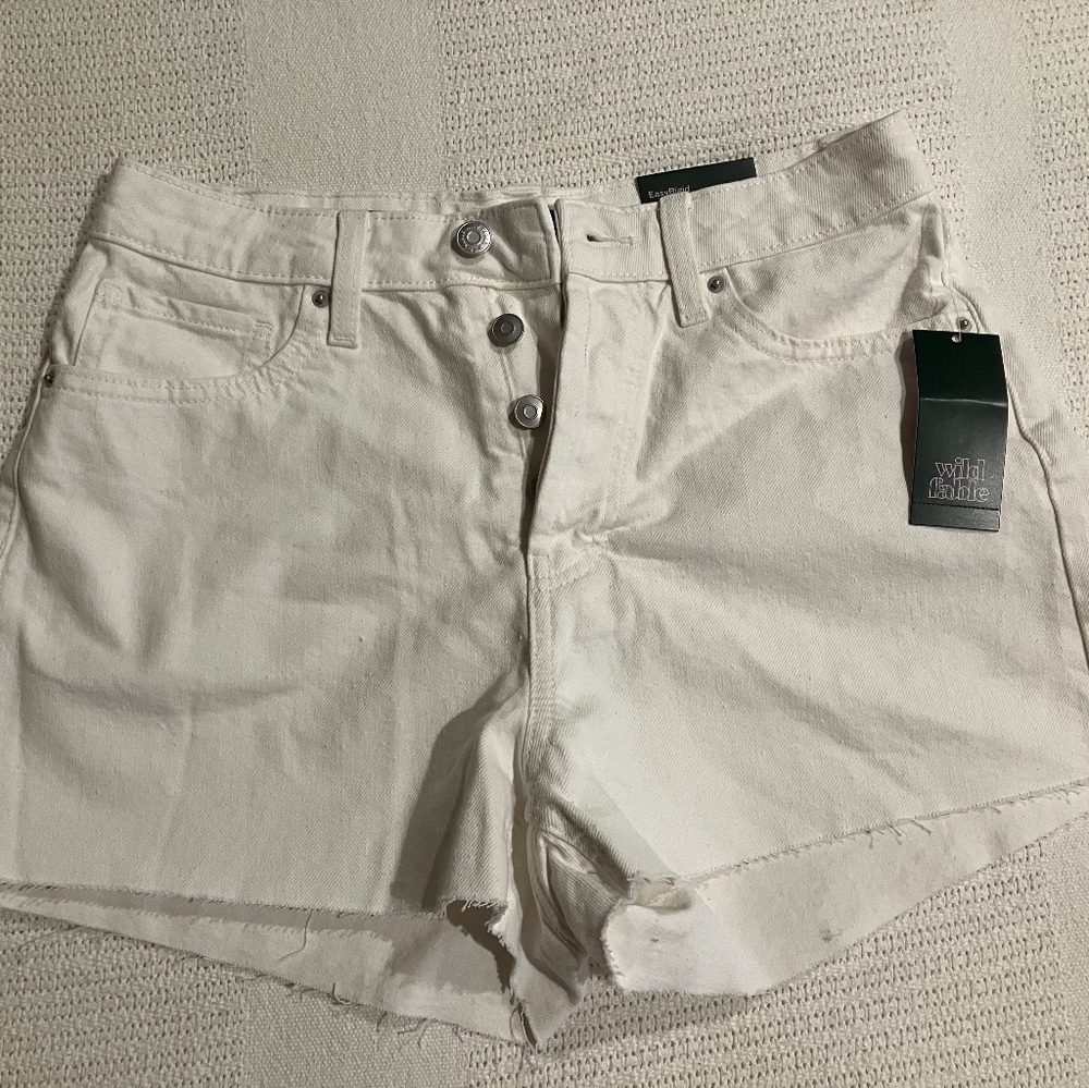 NWT white denim shorts